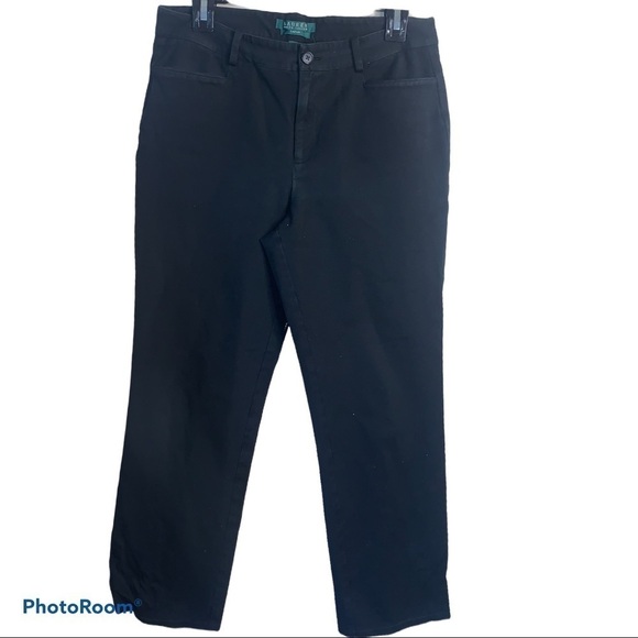 Lauren Ralph Lauren  Black Catlin cropped dress pants Sz 8 - Picture 1 of 2